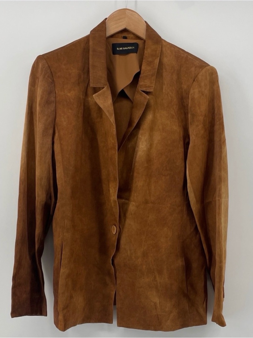 Kobi Halperin Distressed Blazer in Brown M A21